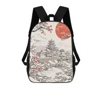 sinyumoney Japanese Castle Winter Landscape Mochila Escolar Infantil Impresa En 3D Para Niños, Mochila De Viaje De Alta Capacidad, Bolsas Para Libros, Mochila Escolar Infantil 17inch