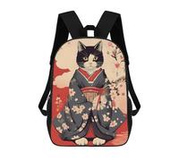 sinyumoney Japanese Cat 9 Mochilas Para Niños Mochila Escolar Mochila Escolar Impresa En 3D Para Niños Estudiantes De Primaria Y Secundaria 17inch