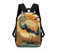 sinyumoney Japanese Crane Mochila Escolar Impresa En 3D Mochilas Informales Para Niños Mochila Escolar Impresa En 3D Para Niños De Primaria Y Secundaria 17inch