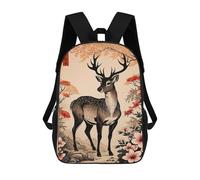 sinyumoney Japanese Deer Art Print Mochilas Infantiles Impresas En 3D Para Niños, Mochilas Escolares De Moda, Mochilas De Viaje, Mochilas Escolares Para Niños De Primaria 17inch