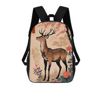 sinyumoney Japanese Deer Vintage Mochila Escolar Para Niños, Mochila Escolar Impresa En 3D Para Estudiantes De Primaria Y Secundaria 17inch