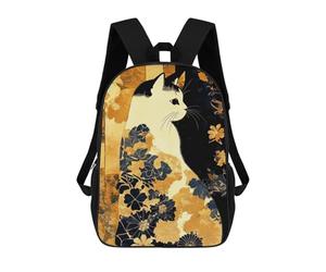 sinyumoney Japanese Floral Cat Art Print Mochila Escolar Grande Resistente Al Agua Para Portátil Para La Escuela/trabajo/viajes 17inch