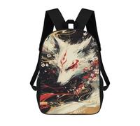 sinyumoney Japanese Fox Spirit Art Print Mochila Infantil De 17 Pulgadas, Mochila Escolar Con Estampado 3D De Dibujos Animados Para Niños Y Adolescentes.