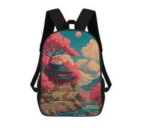 sinyumoney Japanese Garden with Cherry Blossoms-1 Mochilas Infantiles Mochila Escolar Impresa En 3D Para Niños Mochilas De Viaje Bolsas Para Libros Para Niños 17inch Mochila Escolar