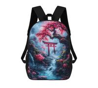 sinyumoney Japanese Garden with Torii Gate Mochila Escolar Infantil Con Impresión 3D, Mochila Escolar Informal Para Niños De Primaria Y Secundaria 17inch