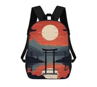 sinyumoney Japanese Gate Mochila Escolar Infantil Impresa En 3D 17inch Mochilas Escolares Para Niños, Estilo Casual Y Moderno, Mochilas De Viaje De Alta Capacidad