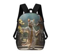 sinyumoney Japanese Geisha Cat Mochila Escolar Para Niños, Mochila Escolar Impresa En 3D Para Estudiantes De Primaria Y Secundaria 17inch