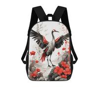 sinyumoney Japanese Ink Crane Bird Mochila Ronaldo, Mochila Infantil, Mochila Escolar Para Estudiantes, Mochila Para Libros, Mochila Escolar Impresa En 3D Para Niños Y Niñas, 17inch