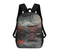sinyumoney Japanese Ink Red BW Mochilas Para Niños, Mochilas Escolares Personalizadas En 3D Para Niños Y Niñas, Mochilas Escolares Grandes, Mochilas Informales Para El Día A Día 17inch