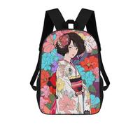 sinyumoney Japanese Kimono Anime Girl Mochila Escolar Para Niños, Mochila Escolar Impresa En 3D Para Estudiantes De Primaria Y Secundaria 17inch