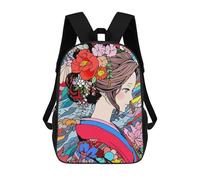 sinyumoney Japanese Kimono Flower Art Mochila Escolar Infantil, Mochilas Impresas En 3D, Mochilas Escolares De Moda Para Niños De Primaria Y Secundaria 17inch
