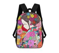 sinyumoney Japanese Kimono Girl Zen Mochilas Infantiles Impresas En 3D Para Niños, Mochilas Escolares De Moda, Mochilas De Viaje, Mochilas Escolares Para Niños De Primaria 17inch