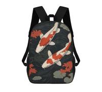 sinyumoney Japanese Koi Fish Mochila Escolar Para Niños, Mochila Escolar Impresa En 3D Para Estudiantes De Primaria Y Secundaria 17inch