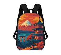 sinyumoney Japanese Landscape with Pagoda And Mountain Mochila Escolar Infantil Impresa En 3D Para Niños, Mochilas De Viaje De Alta Capacidad, Bolsas Para Libros, Mochila Escolar Infantil 17inch