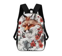 Sinyumoney Japanese Monkey Tatuaje Mochila Escolar, Viajes, Universitario, Para El Campus, Actividades Al Aire Libre Y Deportes, Japonés Fox Tatuaje, 17"