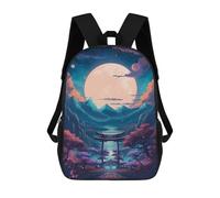 sinyumoney Japanese Moonlight Mochila Escolar Para Niños De 17 Pulgadas, Mochila Informal De Viaje Para Niños Y Niñas, Mochila De Gran Capacidad Para El Día A Día 17inch