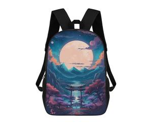 sinyumoney Japanese Moonlight Mochila Escolar Para Niños De 17 Pulgadas, Mochila Informal De Viaje Para Niños Y Niñas, Mochila De Gran Capacidad Para El Día A Día 17inch