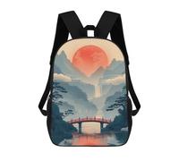sinyumoney Japanese Mountain Landscape Mochilas Para Niños Y Estudiantes, Mochilas Escolares Impresas En 3D, Mochilas Para Estudiantes De Primaria Y Secundaria Para Niños Y Niñas 17inch