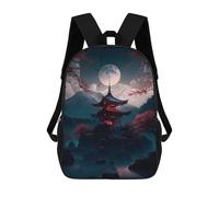 sinyumoney Japanese Night 06 Mochilas Para Niños Y Estudiantes, Mochilas Escolares Impresas En 3D, Mochilas Para Estudiantes De Primaria Y Secundaria, Mochilas Para Niños Y Niñas 17inch