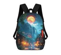 sinyumoney Japanese Night Landscape Mochila Escolar De Moda Para Estudiantes, Adecuada Para Niños Y Niñas, Mochila Informal Para Viajes Al Aire Libre, Esencial Para El Día A Día 17inch