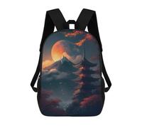 sinyumoney Japanese Night Landscape Mochila Escolar Impresa En 3D Para Niños Y Niñas, Mochila Para Portátil Para Niños/estudiantes/adultos 17inch