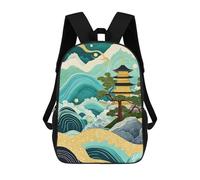 sinyumoney Japanese Pagoda Landscape Mochila Escolar Infantil De Moda Informal Mochilas Infantiles Impresas En 3D Mochila Grande Para Niño 17inch