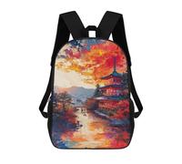 sinyumoney Japanese Pagoda Sunset Mochilas De 17 Pulgadas Para Niños, Mochilas Escolares Impresas En 3D Para Estudiantes De Primaria Y Secundaria, Para Niños Y Niñas.