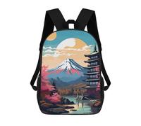 sinyumoney Japanese Pagoda Sunset Scene Mochila Escolar Infantil De 17 Pulgadas Con Estampado 3D De Películas De Anime Para Niños, Mochila De Viaje, Mochila Escolar Infantil