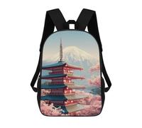 sinyumoney Japanese Pagoda with Cherry Blossoms Mochila De Viaje Resistente Al Agua, Bolsa Para Computadora Para Adolescentes, Niñas, Niños, Mujeres Y Hombres 17inch