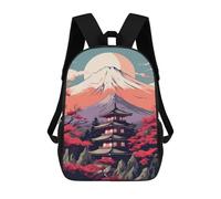 sinyumoney Japanese Pagoda with Mount Fuji Mochila Escolar Infantil De 17 Pulgadas, Mochila Escolar Impresa En 3D Para Niños De Primaria Y Secundaria