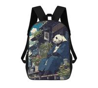 sinyumoney Japanese Panda Bear Anime Mochila Escolar Para Niñas 17inch Mochila Informal Ligera Para Niños Y Niñas, Ideal Para Estudiantes De Secundaria