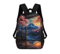 sinyumoney Japanese Sakura Sunset Art Mochilas Infantiles Impresas En 3D, Mochilas De Moda Informales, Mochilas De Viaje Bonitas, Mochilas Informales Para Exteriores Para Niños Y Niñas 17inch