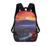 sinyumoney Japanese Sunset with Mount Fuji Mochila Escolar Infantil De 17 Pulgadas Con Estampado 3D De Películas De Anime Para Niños, Mochila De Viaje, Mochila Escolar Infantil
