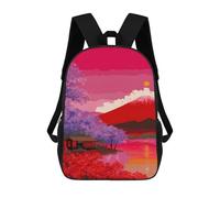 sinyumoney Japanese Sunset with Mount Fuji Mochilas De 17 Pulgadas Para Niños, Mochilas Escolares Impresas En 3D Para Estudiantes De Primaria Y Secundaria, Para Niños Y Niñas.