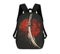 sinyumoney Japanese Sword Art Print-4 Mochila Escolar Para Institutos De Secundaria Mochila Informal - Perfecta Para Viajes, Trabajo Y Uso Diario 17inch