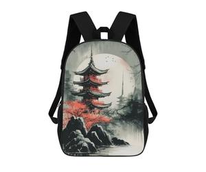 sinyumoney Japanese Temple 8 Mochila Escolar Para Niños, Mochila Escolar De Gran Capacidad Para Niños, Mochila Escolar 3D, Regalos Para Niños 17inch