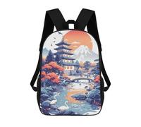 sinyumoney Japanese Temple Landscape Mochila Escolar Infantil De Moda Informal Mochilas Infantiles Impresas En 3D Mochila Grande Para Niño 17inch