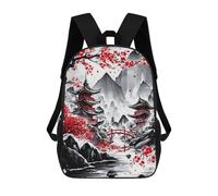 sinyumoney Japanese Temples Ink Wash Mochila Escolar Impresa En 3D Para Niños Y Niñas, Mochila Para Portátil Para Niños/estudiantes/adultos 17inch