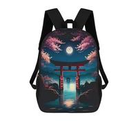 sinyumoney Japanese Torii Gate Lake Mochila Escolar Infantil Impresa En 3D 17inch Mochilas Escolares Para Niños, Estilo Casual Y Moderno, Mochilas De Viaje De Alta Capacidad