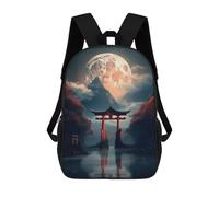 sinyumoney Japanese Torii Gate Moon Mochilas Para Niños Y Estudiantes, Mochilas Escolares Impresas En 3D, Mochilas Para Estudiantes De Primaria Y Secundaria Para Niños Y Niñas 17inch