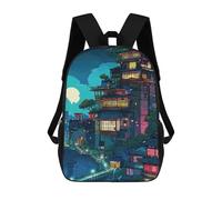 sinyumoney Japanese Town at Night Digital Art Mochila Escolar Infantil Impresa En 3D Para Niños, Mochilas De Viaje De Alta Capacidad, Bolsas Para Libros, Mochila Escolar Infantil 17inch