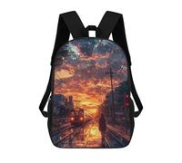 sinyumoney Japanese Train in Sunset Mochila Escolar Impresa En 3D Para Niños 17inch Mochilas Para Niños Y Niñas, Mochilas Escolares Para Niños, Mochilas De Viaje