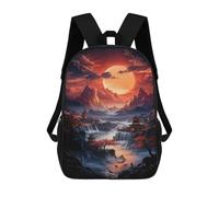 sinyumoney Japanese Waterfall Village Mochila Con Bolsillo Mochilas Impresas En 3D, Mochilas De Viaje, Mochilas Para Libros, Mochila Escolar Para Niños 17inch