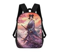 sinyumoney Japanese Woman Warrior Painting Mochilas Infantiles Impresas En 3D De 17 Pulgadas. Mochila Escolar Informal Impresa En 3D Para Niños De Primaria Y Secundaria.