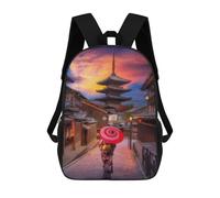 sinyumoney Japanese Woman with Umbrella Mochila Escolar De 17 Pulgadas Impresa En 3D Mochilas Infantiles Mochila Genial Impresa En 3D Para Niños De Primaria Y Secundaria