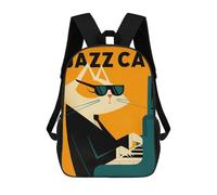 sinyumoney Jazz Cat Poster - Club Jazz Mochila Escolar Secundaria Informal Para Viajes Para Niños/niñas/adolescentes 17inch