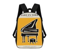 sinyumoney Jazz En Nord Yellow Print Mochilas Infantiles Mochila Escolar Impresa En 3D Para Niños Mochilas De Viaje Bolsas Para Libros Para Niños 17inch Mochila Escolar