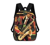 sinyumoney Jazz Musician Art Deco Mochila Escolar, Mochila Infantil Para Niños Y Adolescentes, Regalos, Mochilas De Día Con Impresión 3D, Mochila Escolar, Mochila Para Libros 17inch