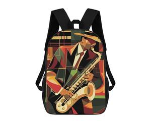 sinyumoney Jazz Musician Art Deco Mochila Escolar, Mochila Infantil Para Niños Y Adolescentes, Regalos, Mochilas De Día Con Impresión 3D, Mochila Escolar, Mochila Para Libros 17inch