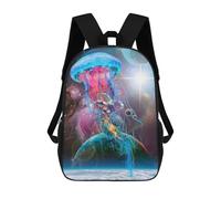 sinyumoney Jellyfish Astronaut in Space Mochila Escolar Impresa En 3D Mochila Escolar De Moda Para Niños Mochilas Para Niños Estudiantes De Secundaria 17inch